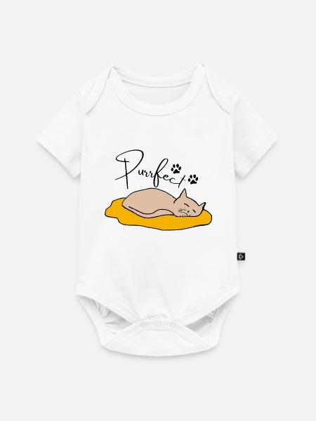 Purrfect - Baby Premium Kurzarmbody - Weiß