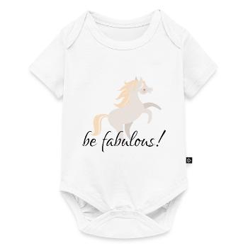 Pferde - Baby Premium Kurzarmbody - Weiß - Vorne
