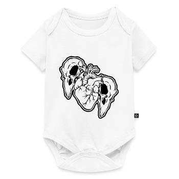 Crow skulls and heart Halloween - Baby Premium short-sleeve bodysuit - white - Front