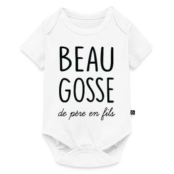 beau gosse de père en fils - Body à manches courtes Premium Bébé - blanc - Devant