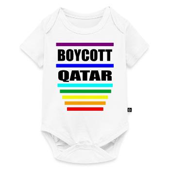Boycott Qatar Sayings Rainbow - Baby Premium short-sleeve bodysuit - white - Front