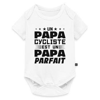 Papa Cycliste Humour Vélo Homme Humoristique - Body à manches courtes Premium Bébé - blanc - Devant