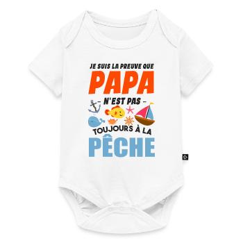 Papa Pêche Pêcheur Bébé Nourrisson Naissance - Body à manches courtes Premium Bébé - blanc - Devant