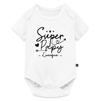 Papy Super Papy Humour Papy Cadeau - Body à manches courtes Premium Bébé - blanc - Devant
