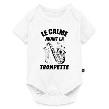 Le Calme Avant La Trompette Humourj Eu De Mots - Body à manches courtes Premium Bébé - blanc - Devant