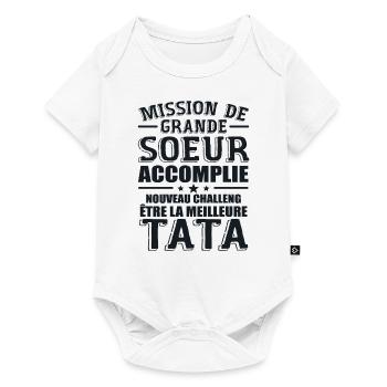 Mission De Grande Soeur Accomplie Nouveau Challeng - Body à manches courtes Premium Bébé - blanc - Devant