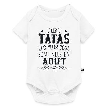 Anniversaire Tante Tata Août Cadeau - Body à manches courtes Premium Bébé - blanc - Devant
