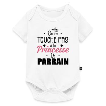 On Ne Touche Pas à La Princesse de Parrain - Body à manches courtes Premium Bébé - blanc - Devant