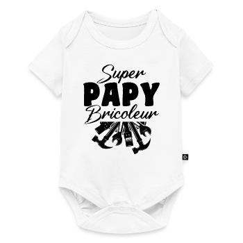 super papy bricoleur cadeau grand-père - Body à manches courtes Premium Bébé - blanc - Devant