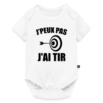 Je peux pas j'ai tir Humour cadeau - Body à manches courtes Premium Bébé - blanc - Devant