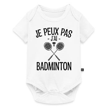 Je Peux Pas J'ai Badminton - Joueur de Badminton - Body à manches courtes Premium Bébé - blanc - Devant