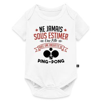 Une Fille Et joueur de ping-pong - Body à manches courtes Premium Bébé - blanc - Devant