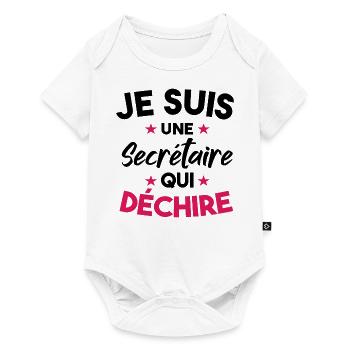 Je Suis Une Secrétaire Qui Déchire - Body à manches courtes Premium Bébé - blanc - Devant