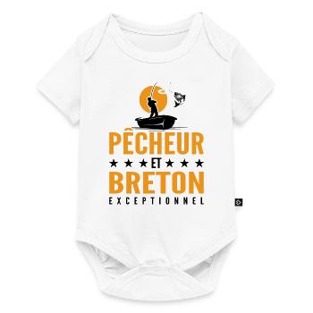 Pêcheur et Breton Exceptionnel - Cadeau Pêcheur - Body à manches courtes Premium Bébé - blanc - Devant