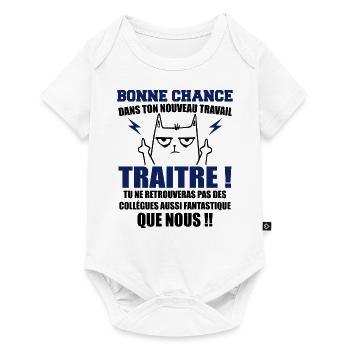 Départ Collègue Collègues Cadeau Traître Chat - Body à manches courtes Premium Bébé - blanc - Devant
