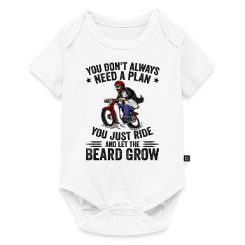 Motorcycle Beard Biker Full Beard Bike Rocker - Body à manches courtes Premium Bébé - blanc - Devant