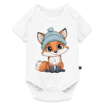 renard mignon mignon bébé enfants animal dessin animé - Body à manches courtes Premium Bébé - blanc - Devant