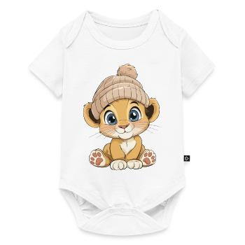 Lion mignon mignon bébé enfants animal dessin animé - Body à manches courtes Premium Bébé - blanc - Devant