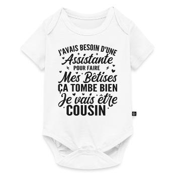 I'm going to be a cousin, Future cousin gift - Baby Premium short-sleeve bodysuit - white - Front