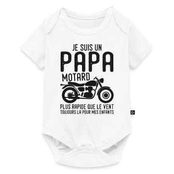 Biker Dad, Motorcycle, Father's Day gift - Baby Premium short-sleeve bodysuit - white - Front