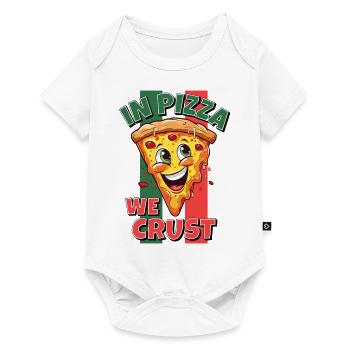 In Pizza We Crust Pizza Slice Face Laughs Funny - Baby Premium short-sleeve bodysuit - white - Front