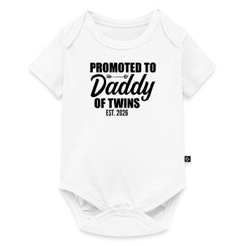 Promoted to Daddy of Twins 2026 Baby Announcement - Body à manches courtes Premium Bébé - blanc - Devant