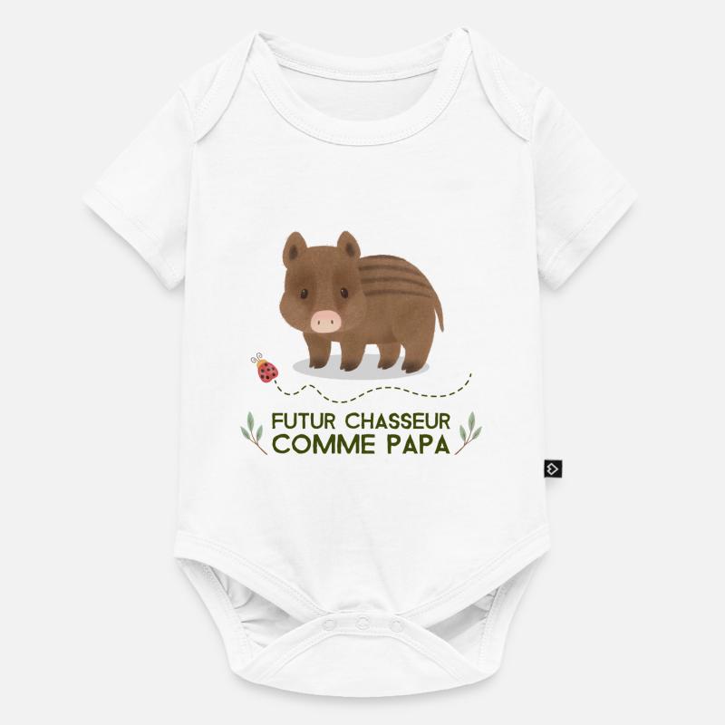 Futur Chasseur Comme Papa - Body à manches courtes Premium Bébé - blanc