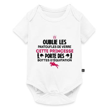 Cette Princesse Porte Des Bottes D équitation - Body à manches courtes Premium Bébé - blanc - Devant