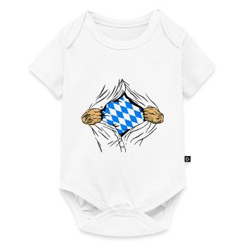 Drapeau bavarois d’occasion Look Drapeau bavarois Vintage - Body à manches courtes Premium Bébé - blanc - Devant