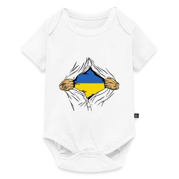 Drapeau de l’Ukraine Vintage Drapeau ukrainien d’occasion Look - Body à manches courtes Premium Bébé - blanc - Devant
