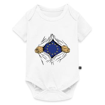 Drapeau de l’Europe EU Euro Drapeau européen - Body à manches courtes Premium Bébé - blanc - Devant