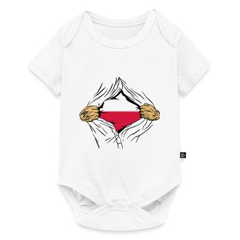 Drapeau de Pologne utilisé Look Polska Drapeau polonais - Body à manches courtes Premium Bébé - blanc - Devant