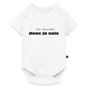 Tshirt Humour Je Boude Donc Je Suis - Body à manches courtes Premium Bébé - blanc - Devant