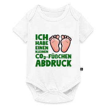 CO2 Füßchenabdruck - CO2 Fußabdruck - Baby Premium Kurzarmbody - Weiß - Vorne