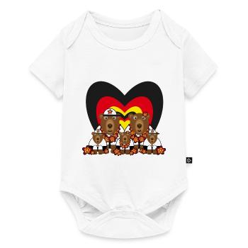 Bärenfamilie mit Deutschlandfahnen Herz. - Baby Premium Kurzarmbody - Weiß - Vorne