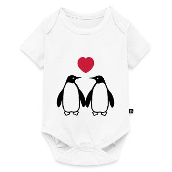 Verliebte Pinguine - Body à manches courtes Premium Bébé - blanc - Devant