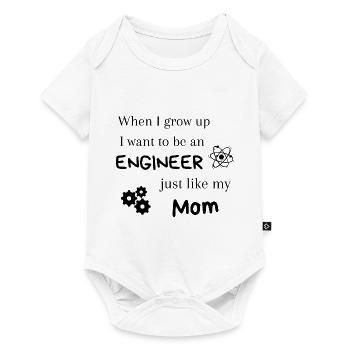 Ich möchte Ingenieurin werden wie meine Mutter - Baby Premium Kurzarmbody - Weiß - Vorne