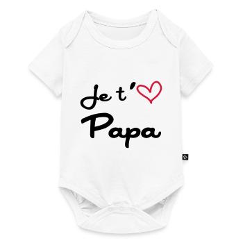 Je t'aime Papa / Naissance / Bébé / Fête des Pères - Baby Premium short-sleeve bodysuit - white - Front