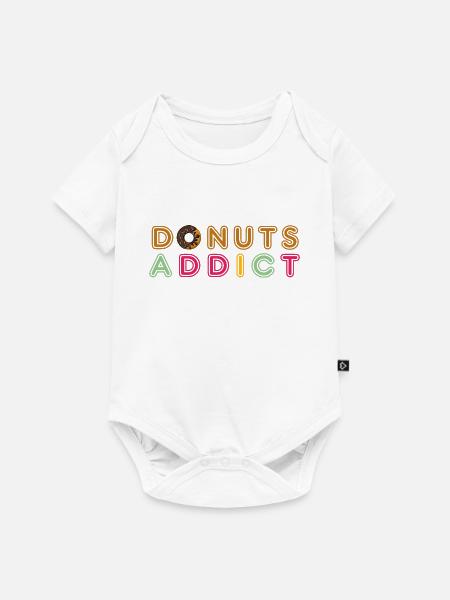 Donuts süchtig choco - Baby Premium Kurzarmbody - Weiß