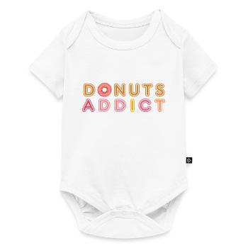 Donuts addict pink caramel - Body à manches courtes Premium Bébé - blanc - Devant