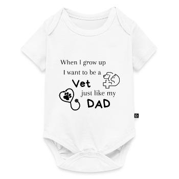 Quand je serai grande, je veux être vétérinaire tout comme mon père - Body à manches courtes Premium Bébé - blanc - Devant