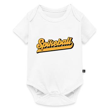 Farben änderbar | Spikeball Spike Ball Roundnet - Baby Premium Kurzarmbody - Weiß - Vorne