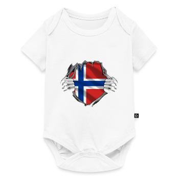 Norvège Drapeau Scandinavie Drapeau norvégien - Body à manches courtes Premium Bébé - blanc - Devant