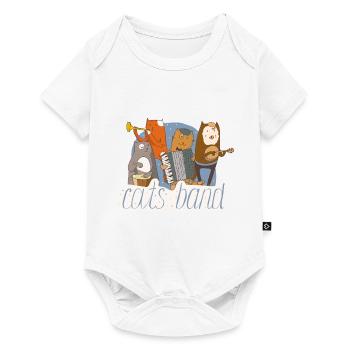 Katzen spielen Musik - Baby Premium Kurzarmbody - Weiß - Vorne