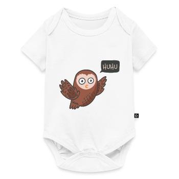 Eule - Baby Premium Kurzarmbody - Weiß - Vorne