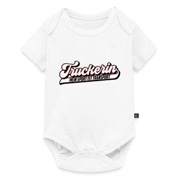 Truckerin ... Sport ist Transport Farben änderbar - Baby Premium Kurzarmbody - Weiß - Vorne