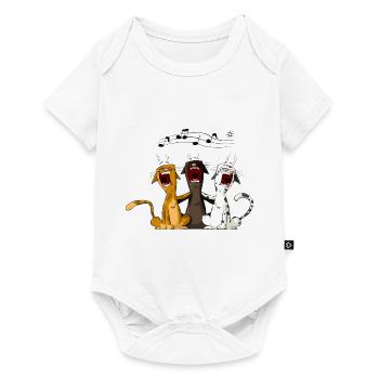 Singende Katzen - Baby Premium Kurzarmbody - Weiß - Vorne