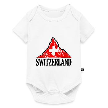 Suisse Cervin - Drapeau suisse - Body à manches courtes Premium Bébé - blanc - Devant