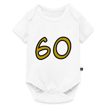 60. 60 ANS. 60e ANNIVERSAIRE. ANNIVERSAIRE 60 ANS. - Body à manches courtes Premium Bébé - blanc - Devant