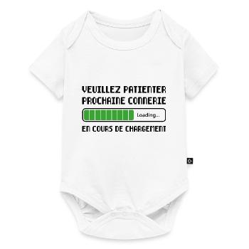 Prochaine Connerie Cadeau Humour Personnalisé - Body à manches courtes Premium Bébé - blanc - Devant